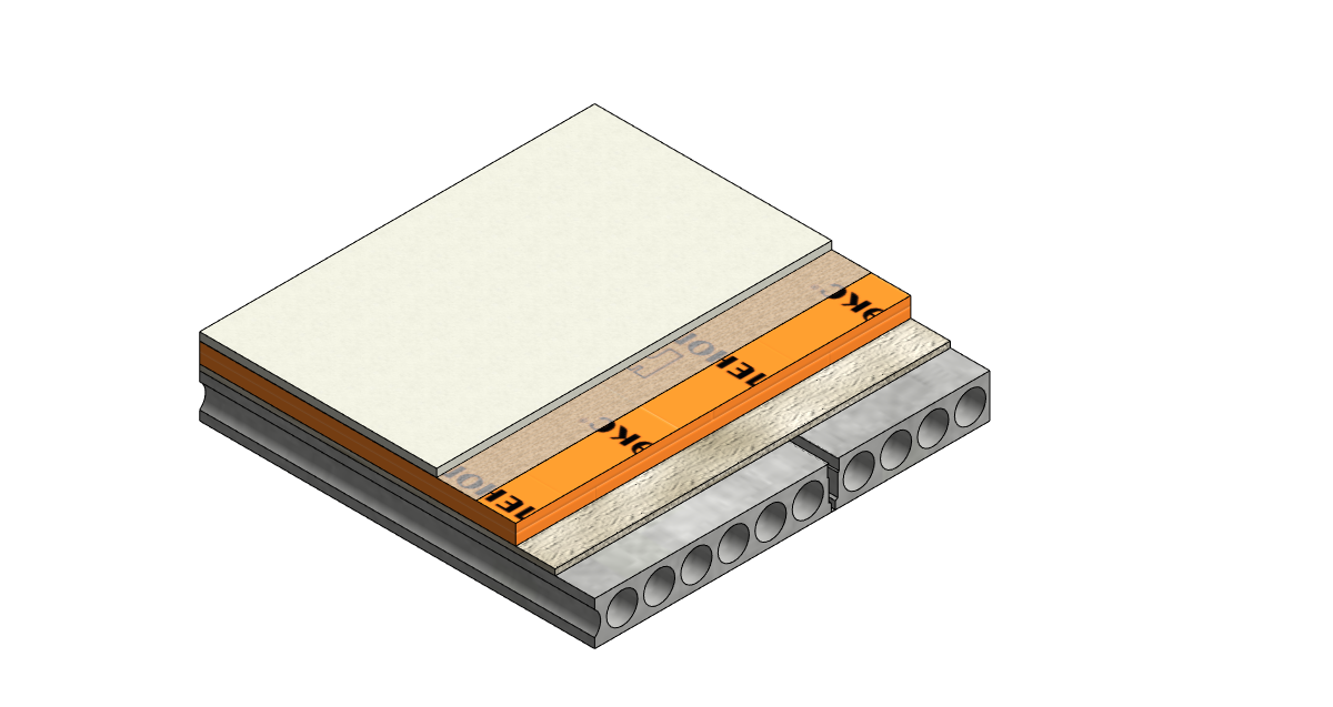 Схема исполнения ж.б. межэт. перекрытия комбинир. теплоизол.